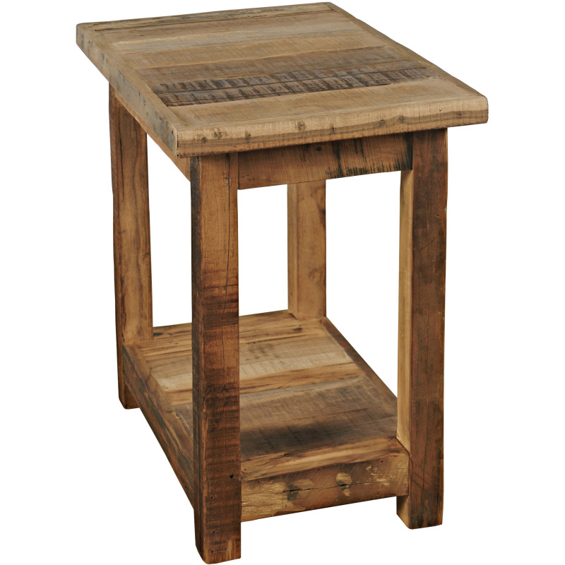 Reclamation Salvaged Wood Chairside Table