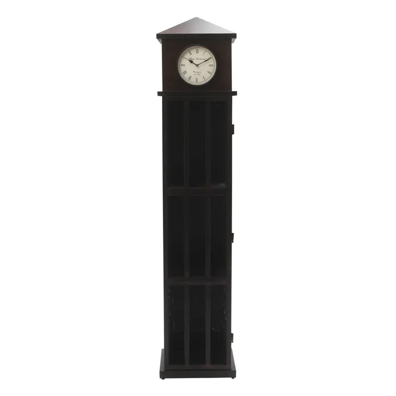 Glory Days Watchtower Vintage Clock Lounge Bar Cabinet With Wine Rack And Storage