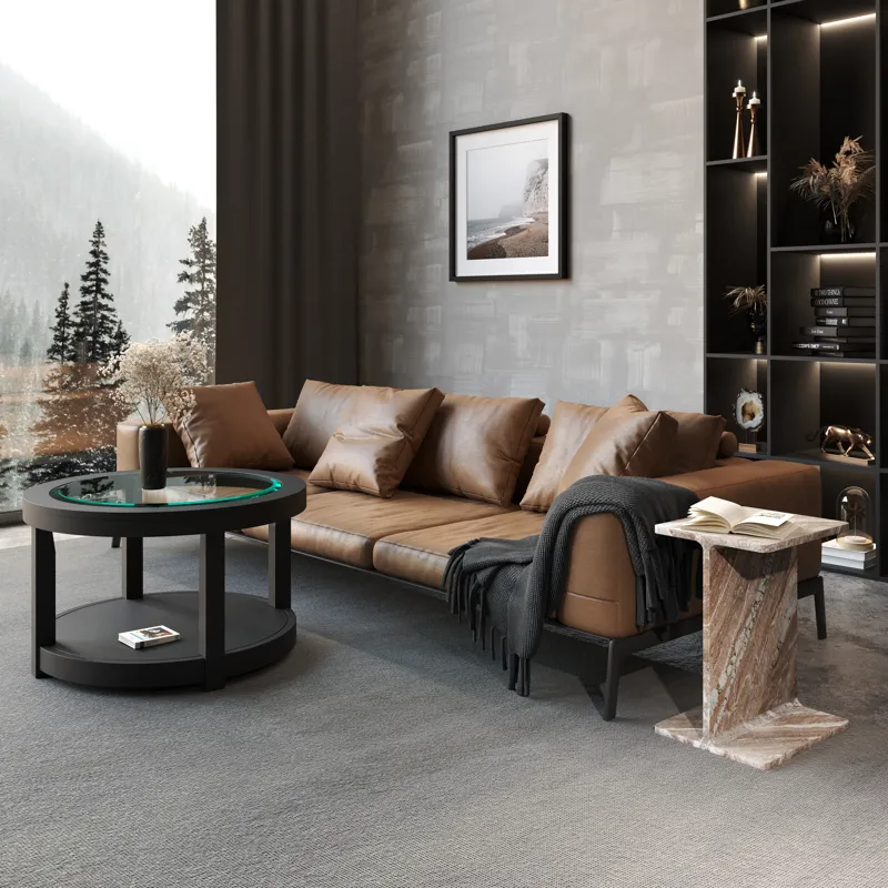 Enzo Luxury Genuine Solid Marble Icon End Table