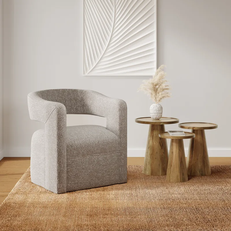 Knox Mid-Century Modern Solid Wood Round Accent Nesting Tables(Set Of 3)