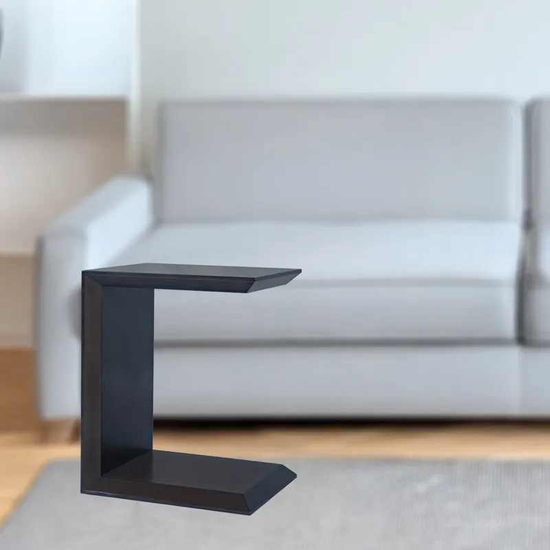 Nobu Modern Beveled Angle Wood Accent End C-Table