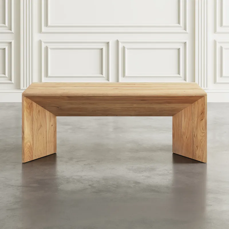 Lux Solid Wood 48\" Modern Angled Coffee Table