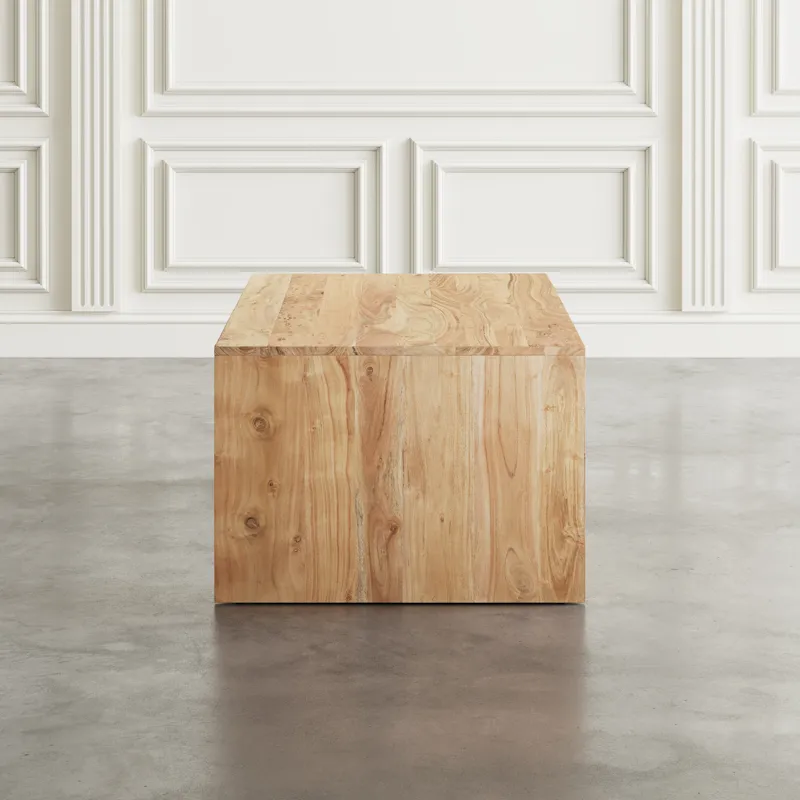 Lux Solid Wood 48\" Modern Angled Coffee Table