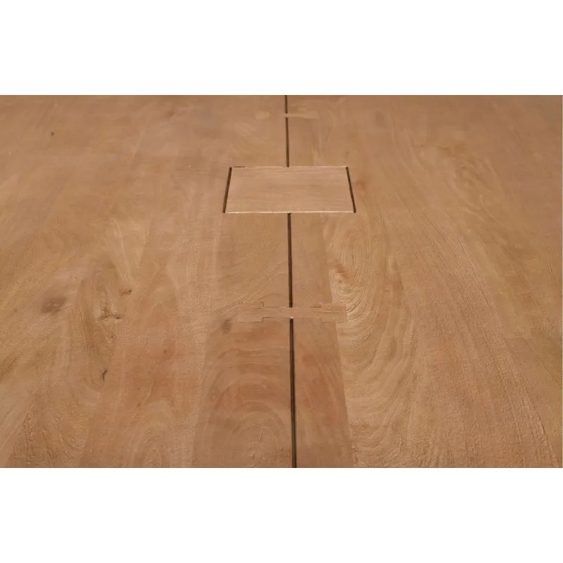 Sequoia 60" Square Rustic Modern Solid Wood Butcher Block Pedestal Dining Table With Butterfly Joint Inlay