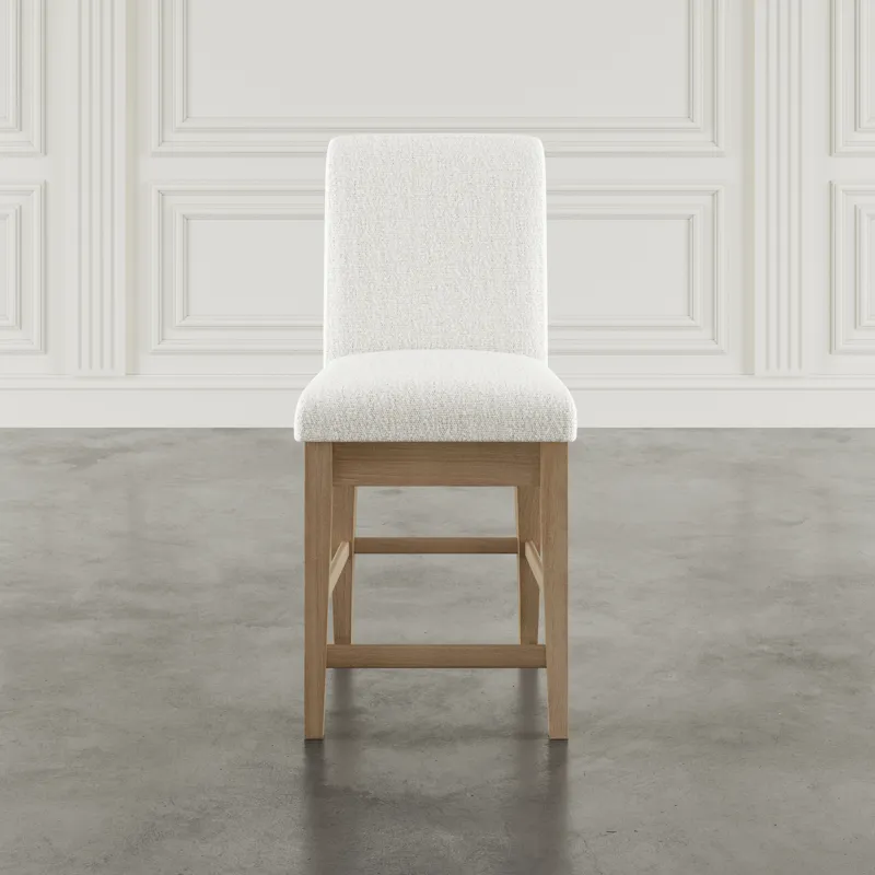 Sequoia Modern Rustic Solid Wood Upholstered Parsons Counter Stool(Set Of 2)