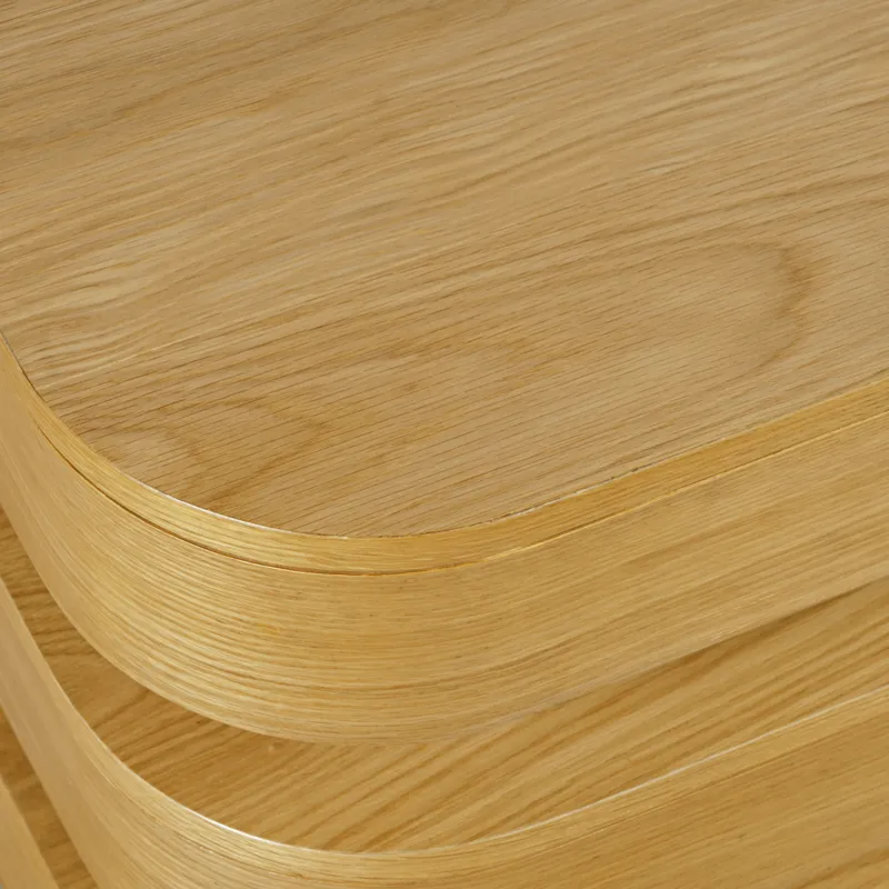 Brix Mid-Century Modern Floating Sculpture Layered Coffee Table With Caster Wheels