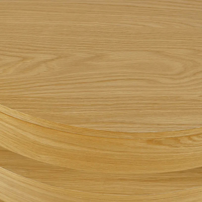 Brix Mid-Century Modern Floating Sculpture Round Layered Coffee Table With Caster Wheels