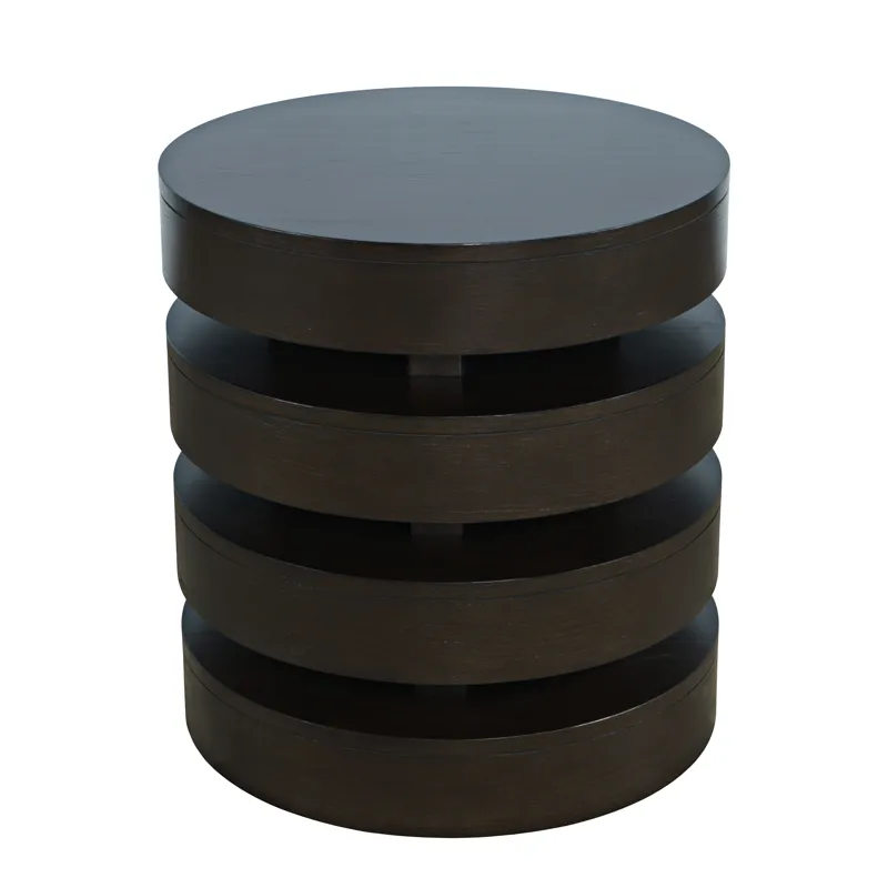 Brix Mid-Century Modern Floating Sculpture Layered Round End Table