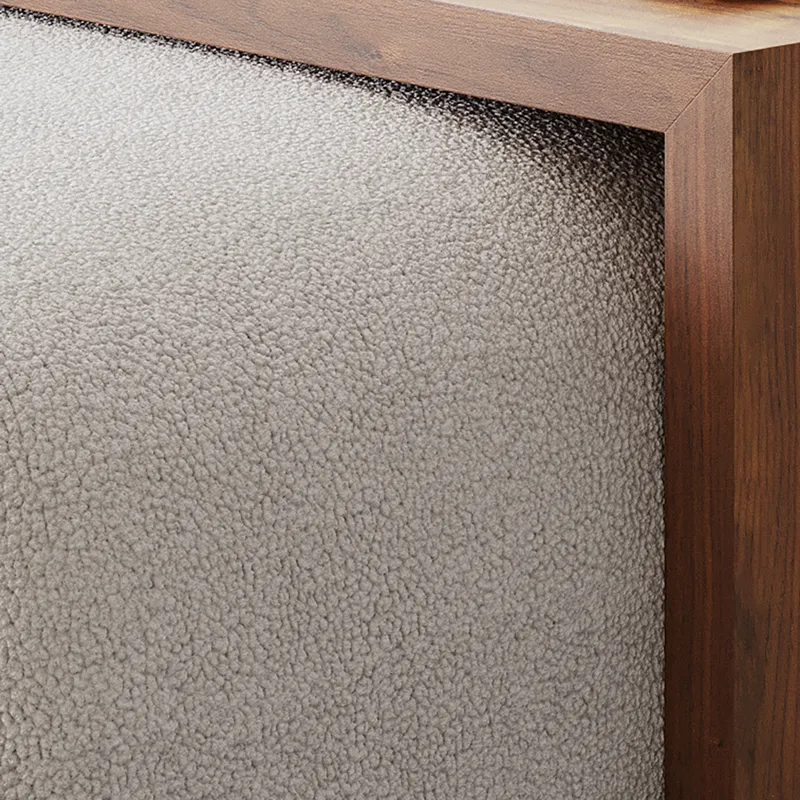 Hudson 48\" Modern Luxury Ivory Boucle Upholstered Sliding Ottoman With Caster Wheels And Coffee Tab