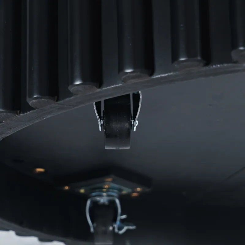 Auden 40\" Round Mid-Century Modern Fluted Pedestal Base Coffee Table With Caster Wheels