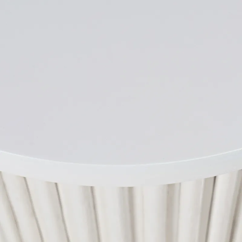 Auden 24\" Round Mid-Century Modern Fluted Pedestal Base End Table