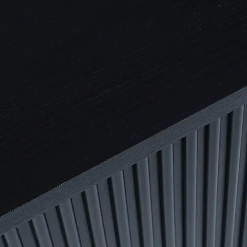 Auden Oval Mid-Century Modern Fluted Pedestal Base Sofa Console Table