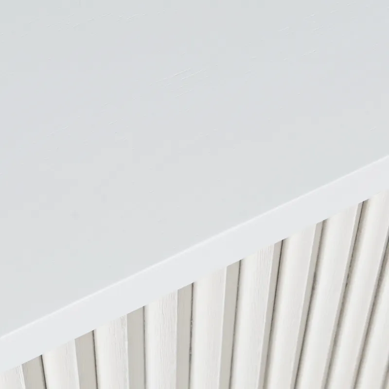 Auden Oval Mid-Century Modern Fluted Pedestal Base Sofa Console Table