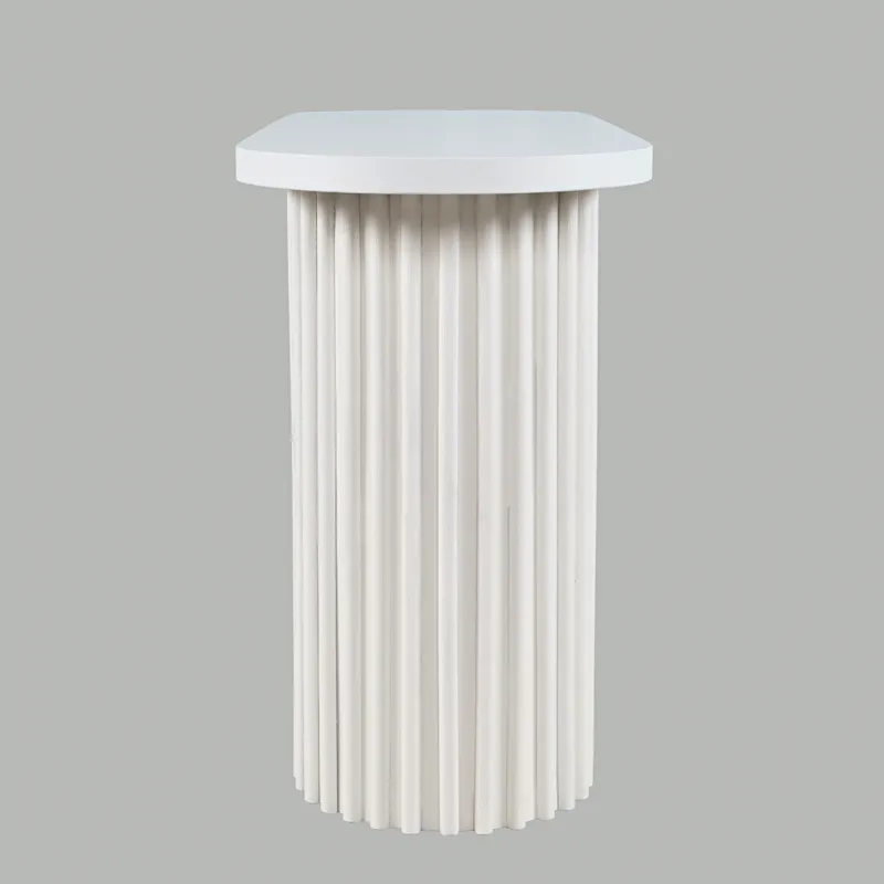 Auden Oval Mid-Century Modern Fluted Pedestal Base Sofa Console Table