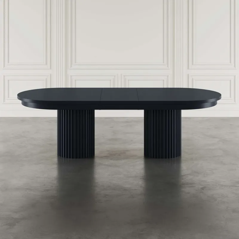 Auden 101" Seven Piece Mid-Century Modern Double Pedestal Dining Set With Upholstered Chairs
