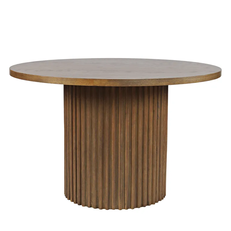 Auden 48\" Round Counter Height Mid-Century Modern Fluted Pedestal Dining Table