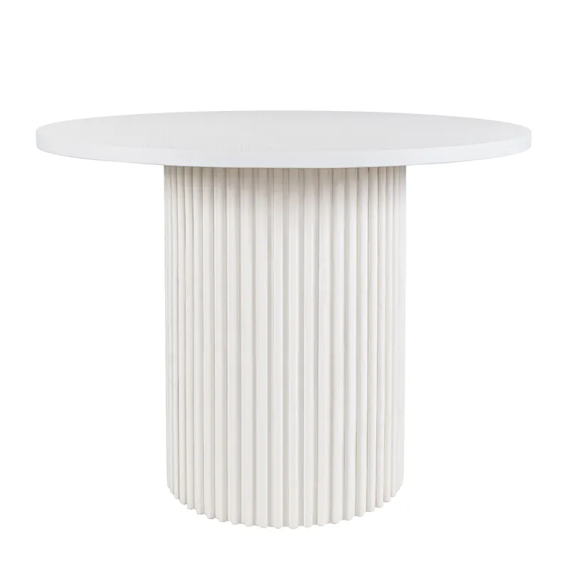 Auden 48\" Round Counter Height Mid-Century Modern Fluted Pedestal Dining Table