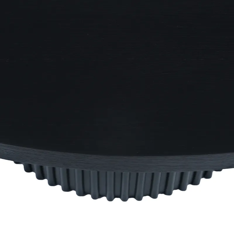 Auden 60\" Round Mid-Century Modern Fluted Pedestal Base Dining Table