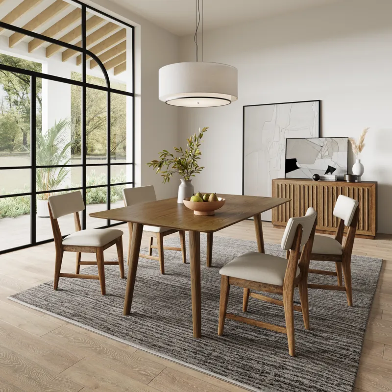 Bowie 66\" Harvest Mid-Century Modern Drop-Leaf Dining Table