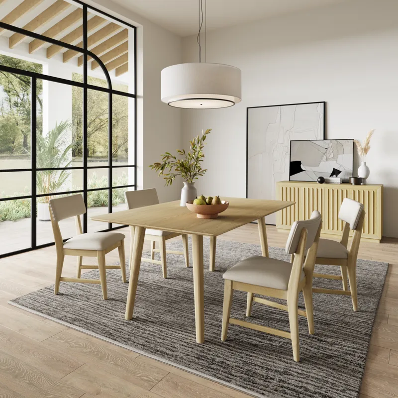 Bowie 66\" Harvest Mid-Century Modern Drop-Leaf Dining Table