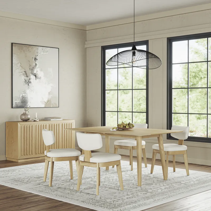 Bowie 66\" Harvest Mid-Century Modern Drop-Leaf Dining Table