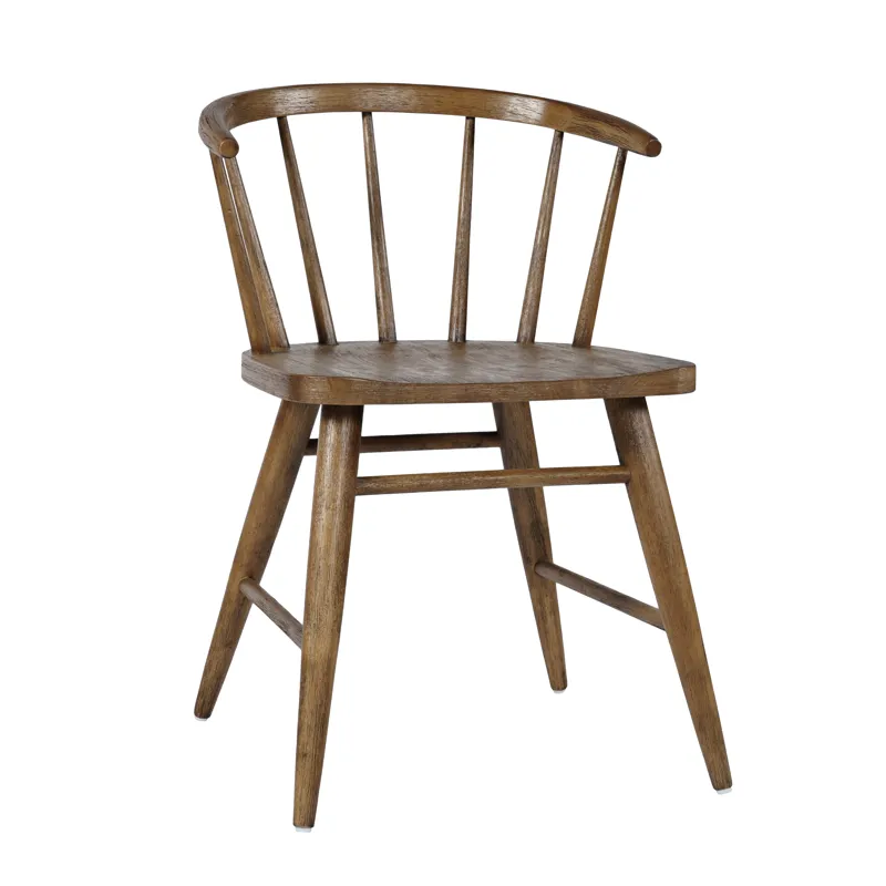 Fitz Traditional Solid Wood Curved Back Spindle Dining Chair(Set Of 2)