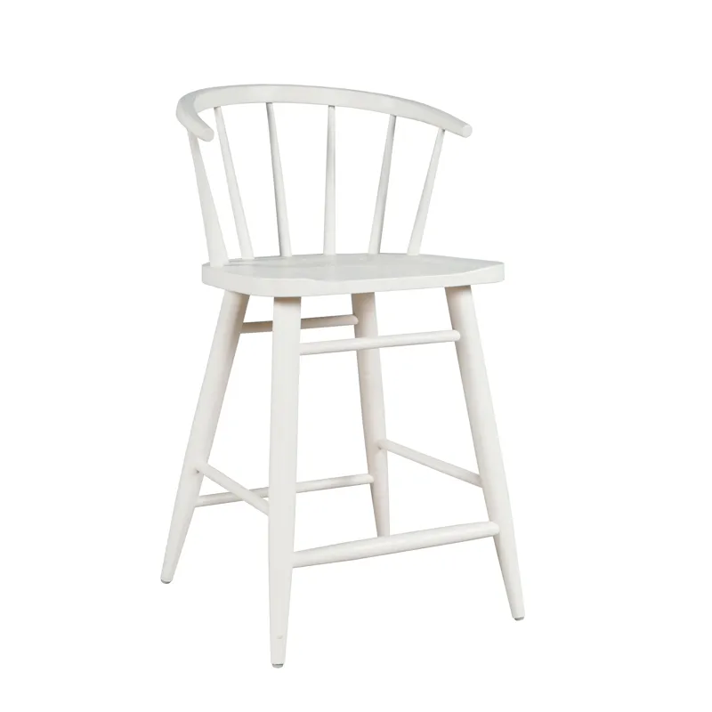 Fitz Traditional Solid Wood Curved Back Spindle Counter Stool