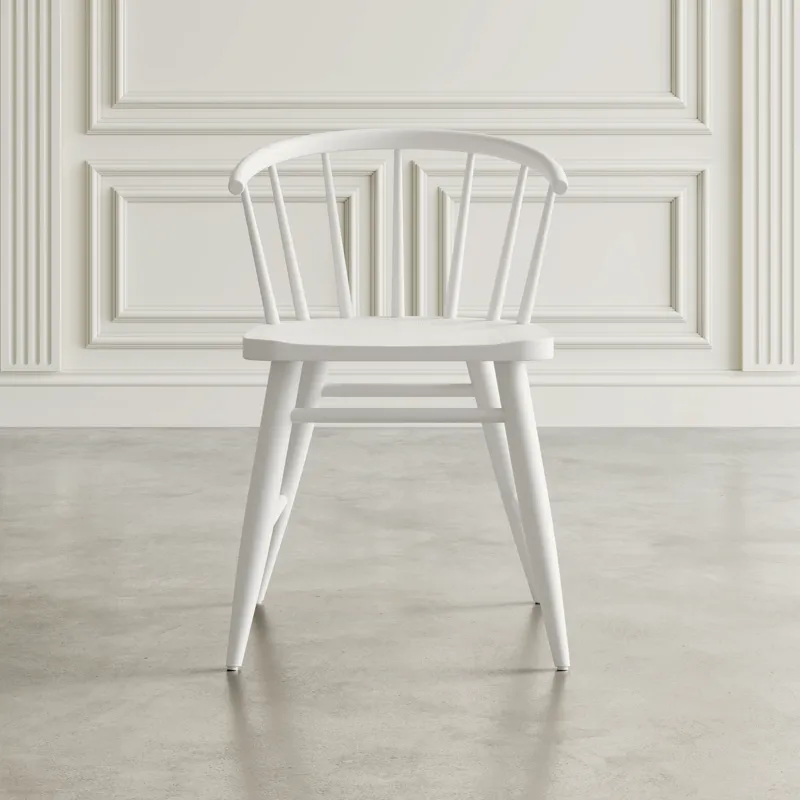 Fitz Traditional Solid Wood Curved Back Spindle Dining Chair(Set Of 2)