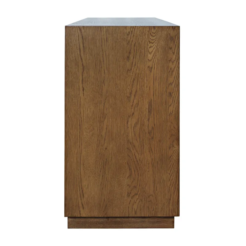 Maven 60\" Mid-Century Modern Fluted Four Door Sideboard Storage Cabinet