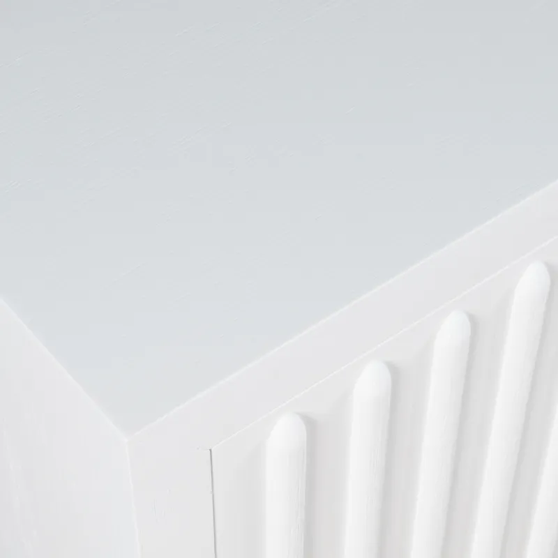 Maven 60\" Mid-Century Modern Fluted Four Door Sideboard Storage Cabinet