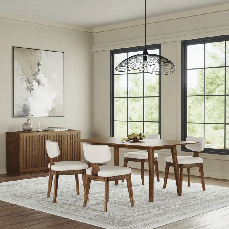 Tate Mid-Century Modern Split Back Upholstered Dining Chair(Set Of 2)