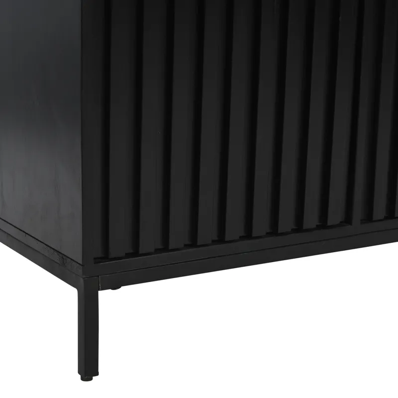 Ryder 50\" Modern Fluted Door Solid Wood Console Storage TV Stand Cabinet