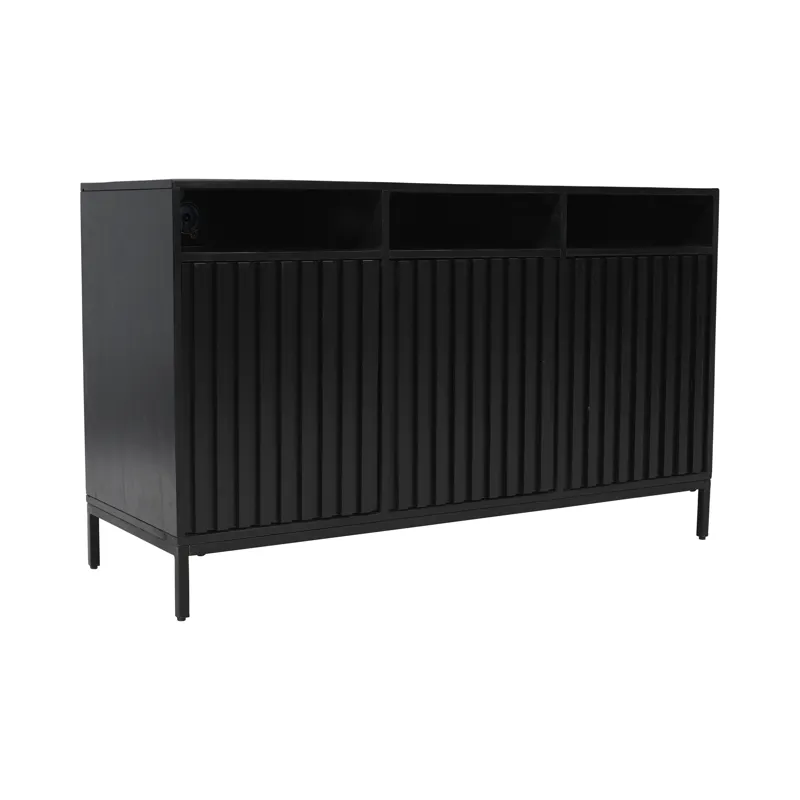 Ryder 50\" Modern Fluted Door Solid Wood Console Storage TV Stand Cabinet