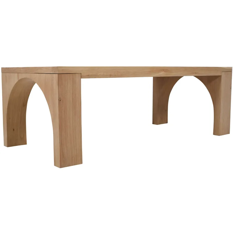 Archimedes 88-Inch Modern Wood Dining Table With Arched Base