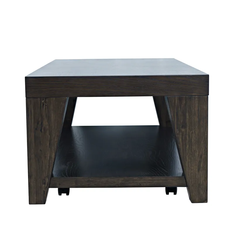 Laurel Creek Modern Contemporary 50\" Coffee Table With Storage Shelf And Hidden Casters
