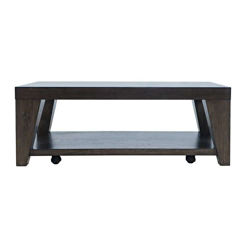 Laurel Creek Modern Contemporary 50\" Coffee Table With Storage Shelf And Hidden Casters