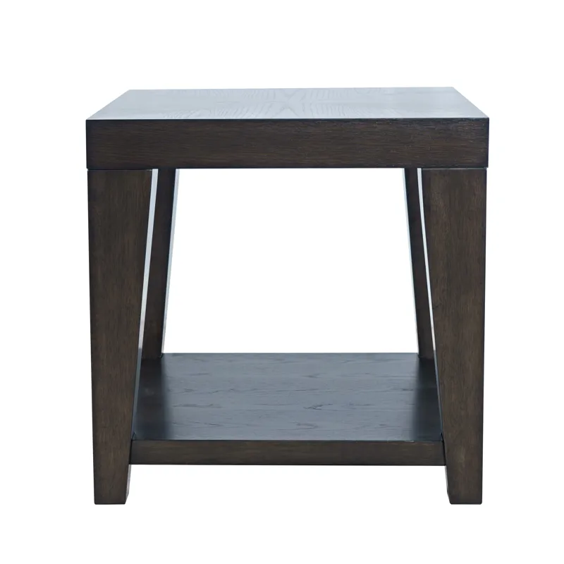 Laurel Creek Modern Contemporary 24\" Square End Table With Open Shelf