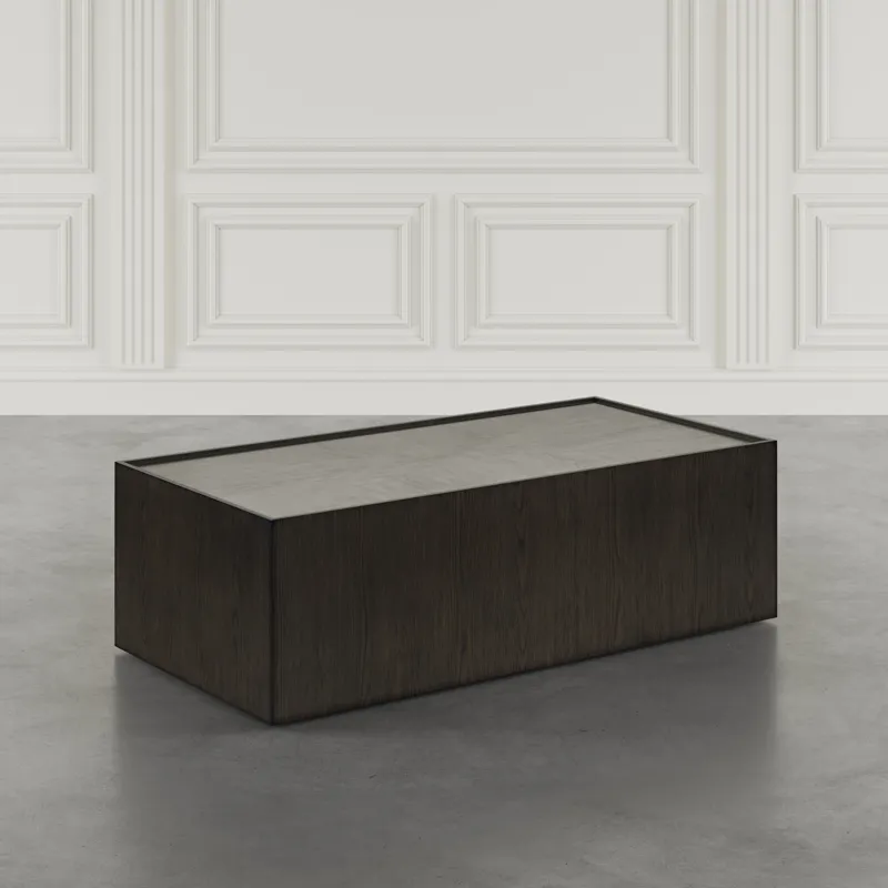 Laurel Creek Modern Contemporary 52\" Block Coffee Table With Hidden Casters