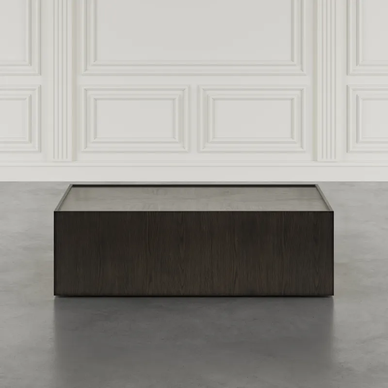 Laurel Creek Modern Contemporary 52\" Block Coffee Table With Hidden Casters