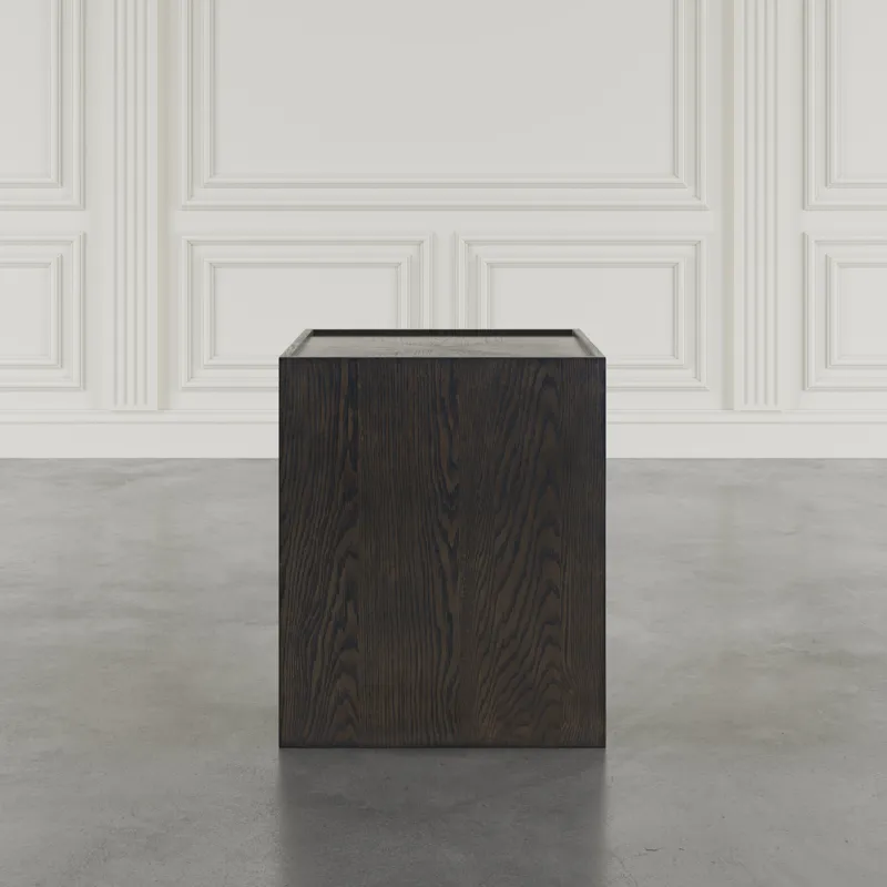 Laurel Creek Modern Contemporary Square Block Pedestal End Table