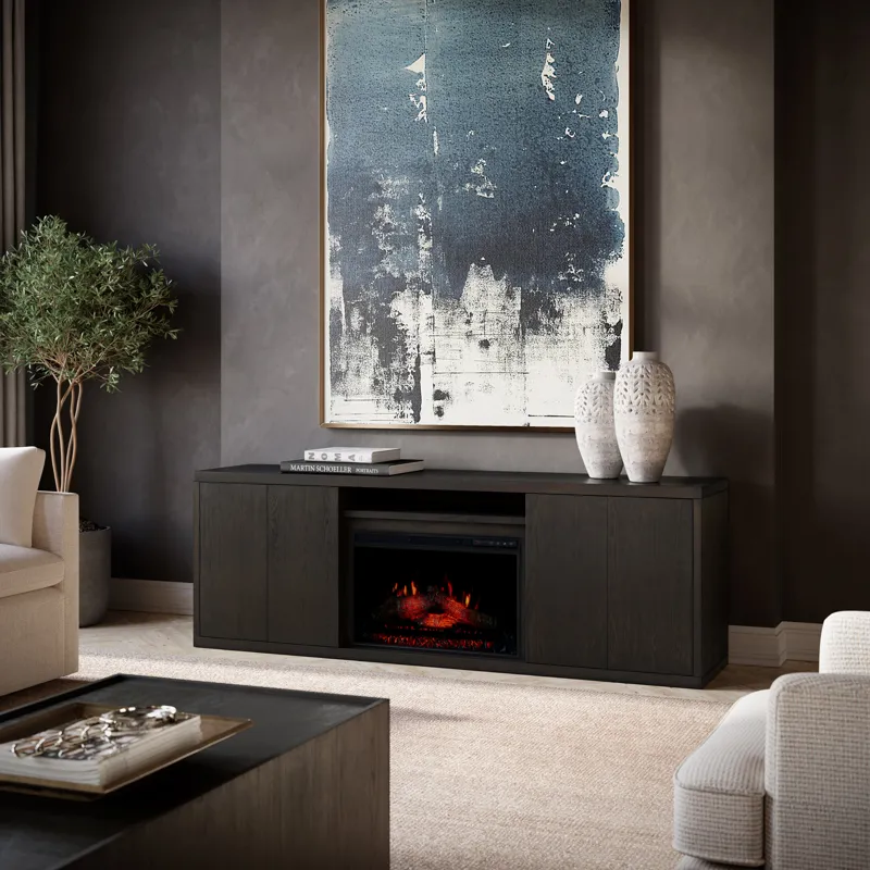 Laurel Creek Modern Contemporary 78" Electric LED Fireplace With Storage