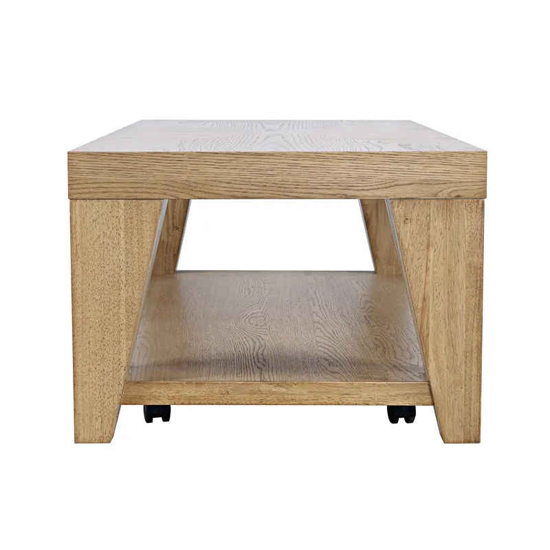 Laurel Creek Modern Contemporary 50\" Coffee Table With Storage Shelf And Hidden Casters