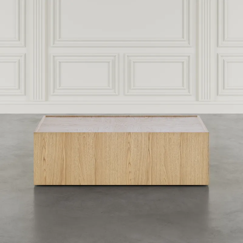 Laurel Creek Modern Contemporary 52\" Block Coffee Table With Hidden Casters