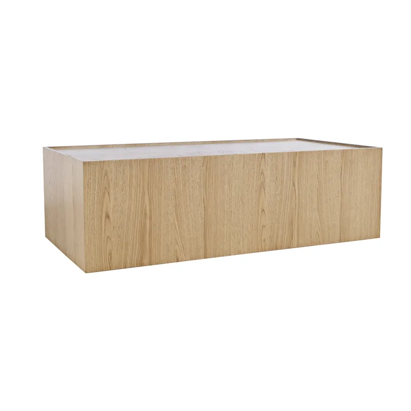 Laurel Creek Modern Contemporary 52\" Block Coffee Table With Hidden Casters