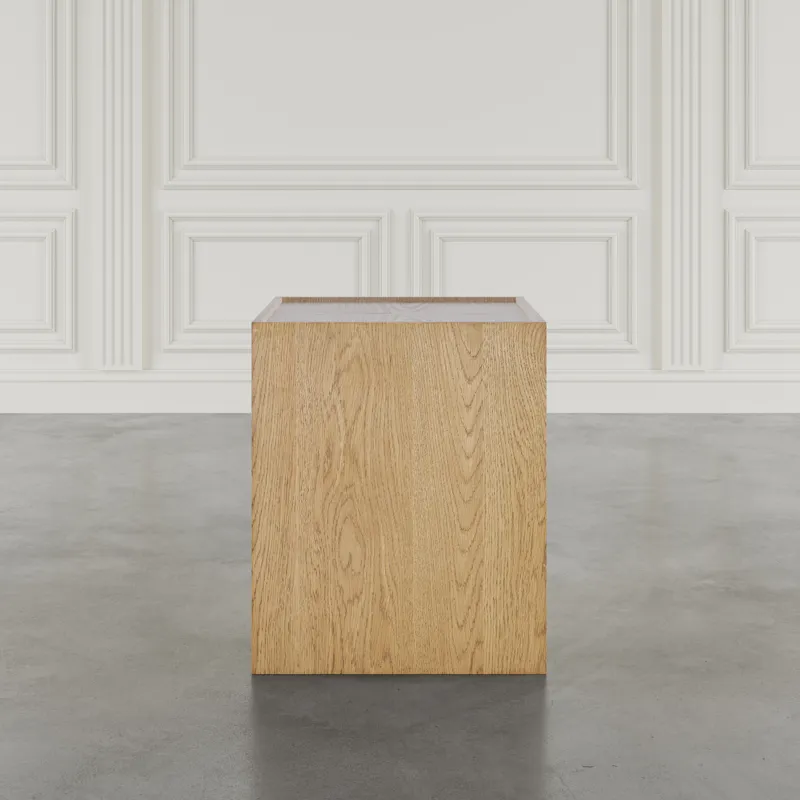 Laurel Creek Modern Contemporary Square Block Pedestal End Table