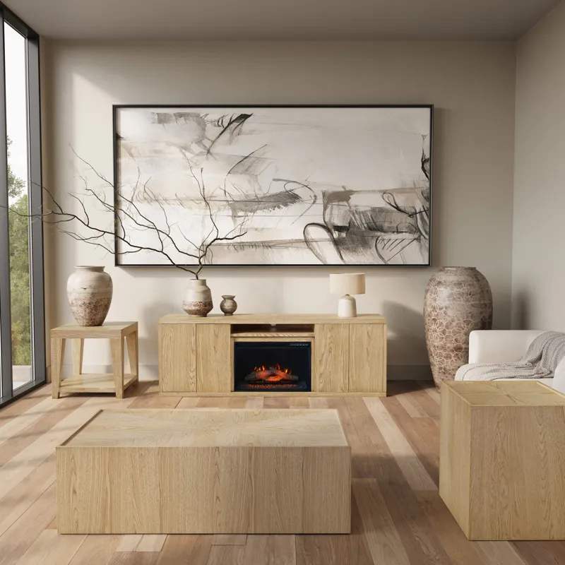 Laurel Creek Modern Contemporary 78" Electric LED Fireplace With Storage