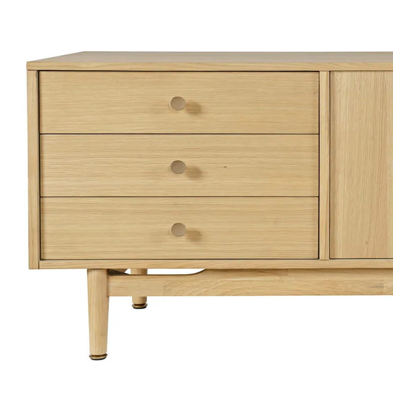 Olson 67\" Mid-Century Modern Scandinavian Console TV Stand Storage Cabinet