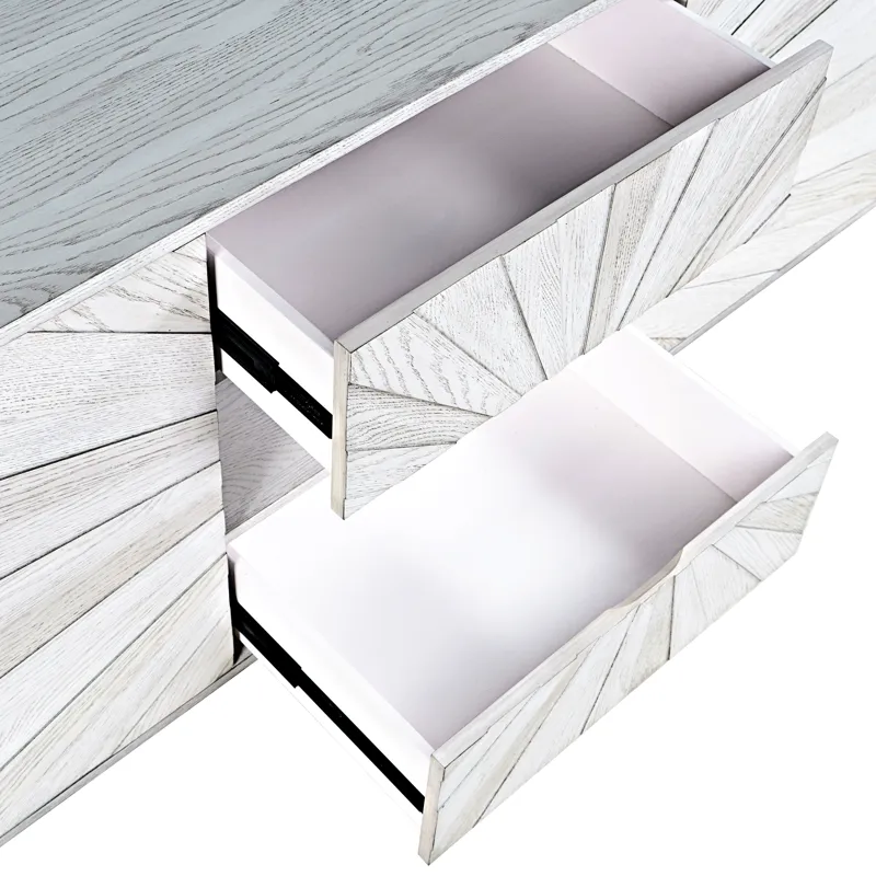 Reece 70\" Mid-Century Modern Starburst TV Stand Console Storage Cabinet