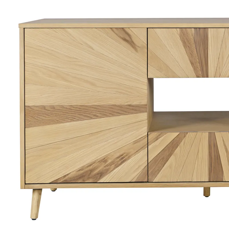 Reece 60\" Mid-Century Modern Starburst TV Stand Console Storage Cabinet