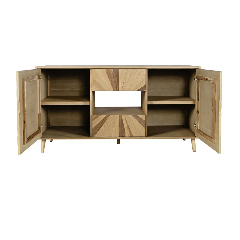 Reece 60\" Mid-Century Modern Starburst TV Stand Console Storage Cabinet